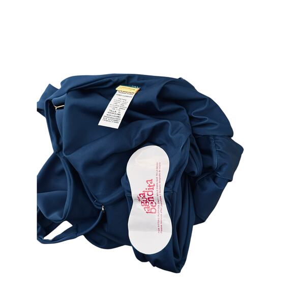 NEW Agua Bendita Ellis One Piece Blue Deep V Neck Open Back Latin Swimsuit XL - Picture 13 of 15